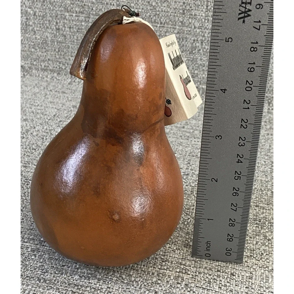 Handcrafted Decorative Pear Gourd • Natural Dried Gourd Art • Rustic Farmhouse D